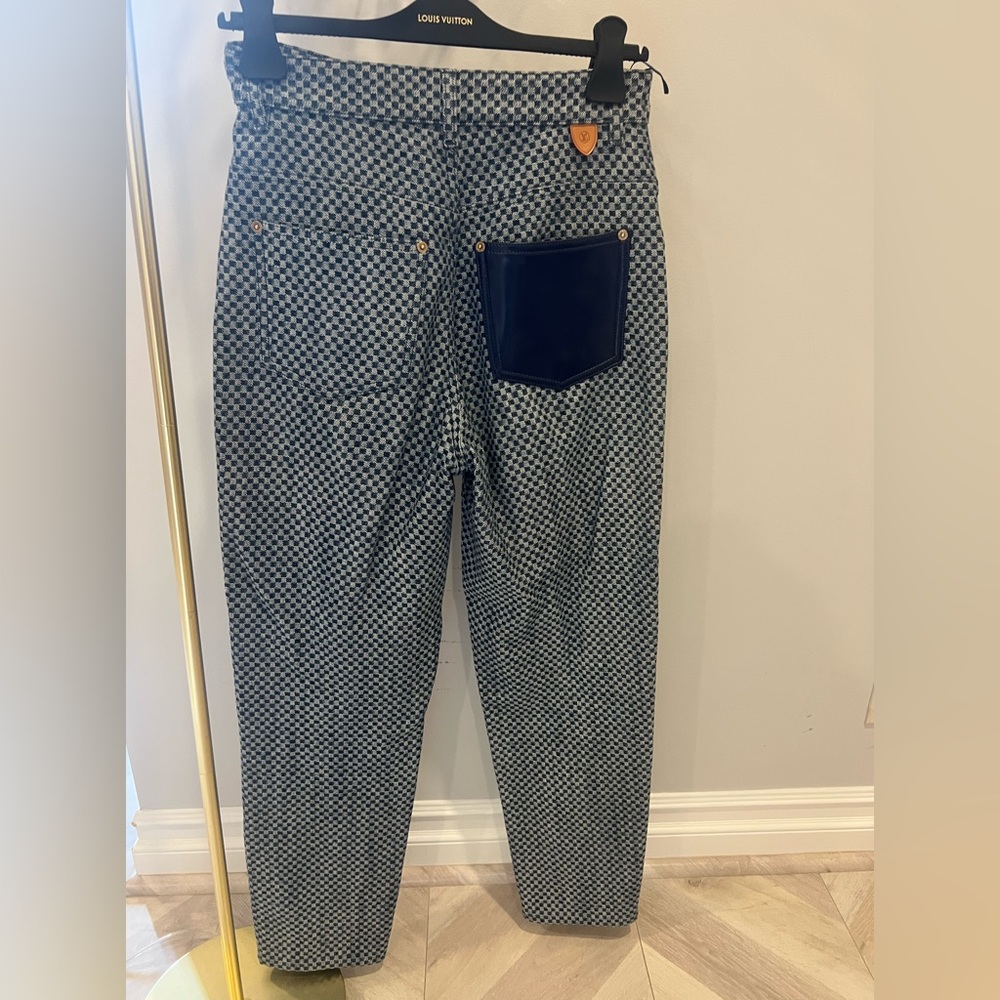 Louis Vuitton MINI CHECKERBOARD DENIM CARROT PANTS